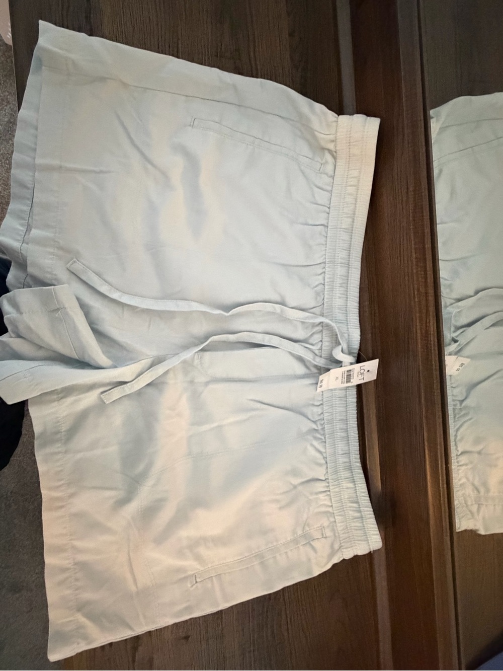 Women Light Blue Cotton Shorts